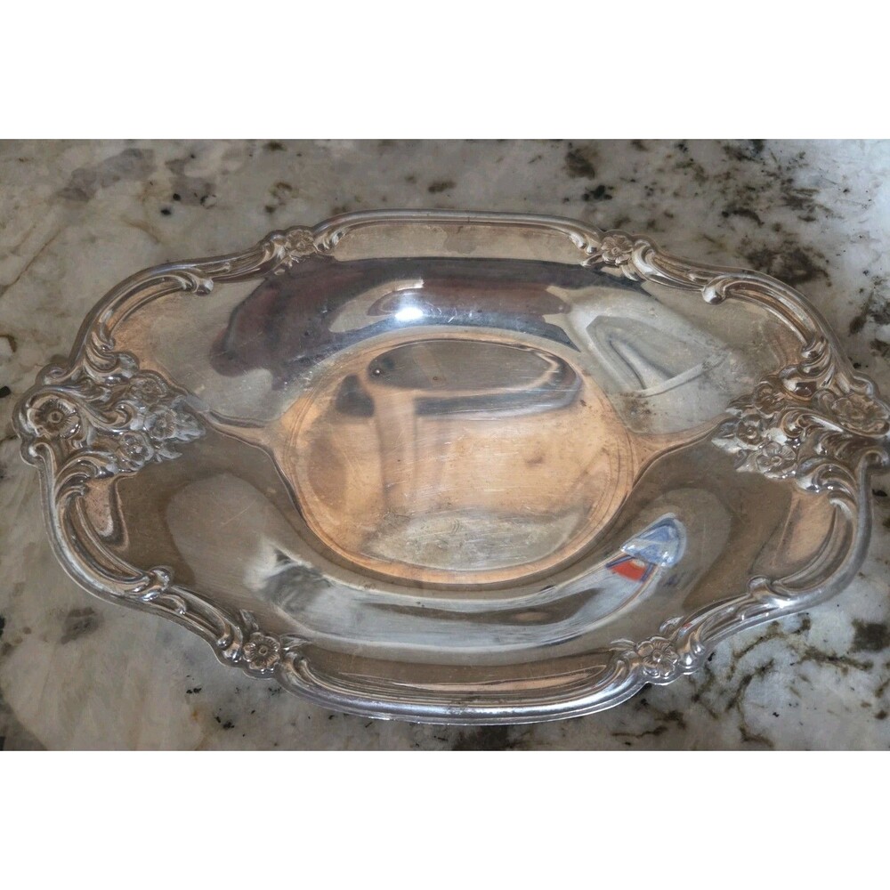 International Silver Co Silver Plated Bowl # 448 Candy Jewelry Oval Dish